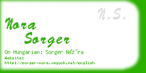 nora sorger business card